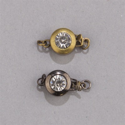 192-133: Round Crystal Box Clasp (1 pc) 