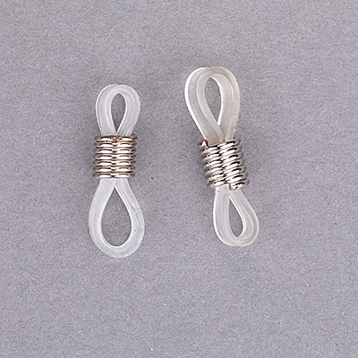 192-152-S: Rubber Eyeglass Chain End Silver Plated (10 pcs) 