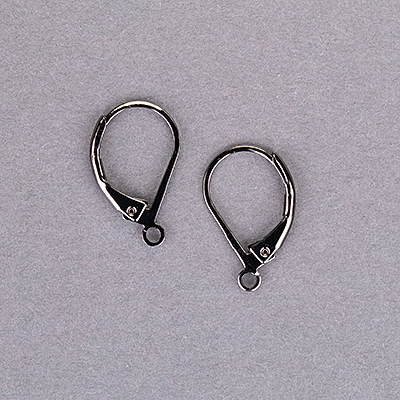 192-534-GM: Leverback Earwire - Gunmetal (10 pcs) - 192-534-GM