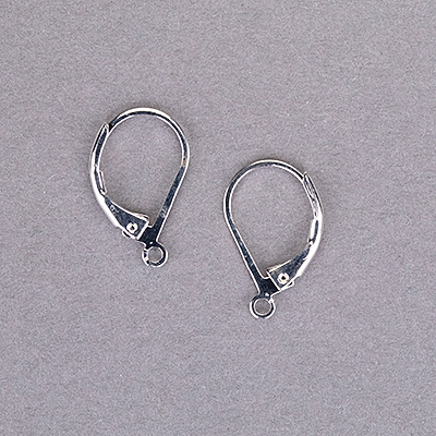 192-534-S: Leverback Earwire - Silver Plated (10 pcs) - 192-534-S