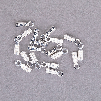 192-540-S: 1mm Silver Plated Folding Crimp (20 pcs) - 192-540-S