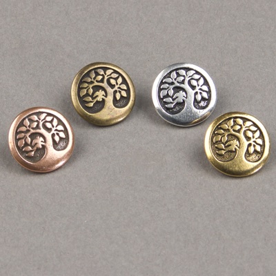 194-000: 16mm Bird in a Tree Button - (1pc) 