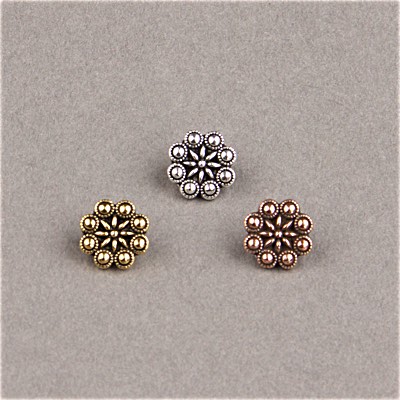 194-009: 12mm Czech Rosette Button - (1pc) 