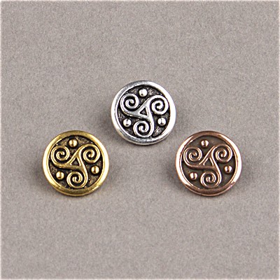 194-012: 16mm Triskele Button - (1pc) 
