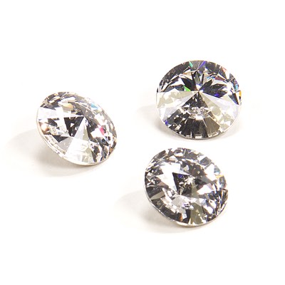 2-1122-001:  14mm Crystal Foil Rivoli  |  1 pc 