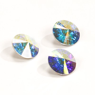 2-1122-002:  14mm Crystal AB Foil Rivoli  |  1 pc 