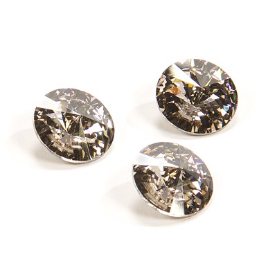 2-1122-003:  14mm Crystal Silver Shade Foil Rivoli  |  1 pc 