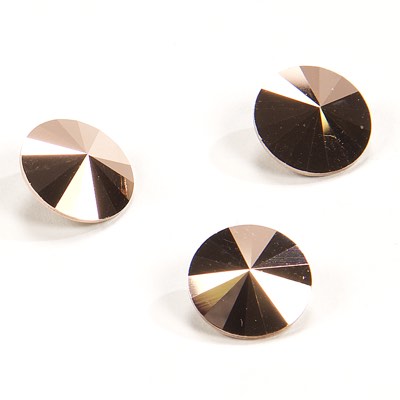 2-1122-010:  14mm Crystal Rose Gold Foil Rivoli  |  1 pc 