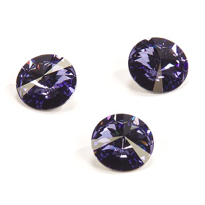 2-1122-016:  14mm Tanzanite Foil Rivoli  |  1 pc 