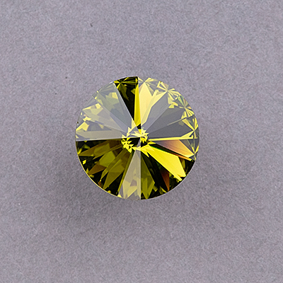 2-1122-026:  14mm Olivine Foil Rivoli  |  1 pc - Discontinued 