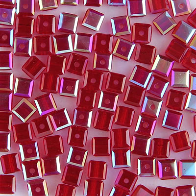 282-140-SIAB:  4mm Siam AB Swarovski Crystal Cube (12 pcs) - Discontinued 