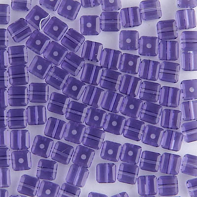 282-140-TNZ:  4mm Tanzanite Swarovski Crystal Cube (12 pcs) - Discontinued 