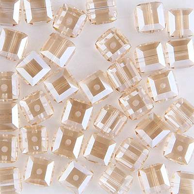 282-160-GSHAB:  6mm Crystal Golden Shadow Swarovski Crystal Cube (12 pcs) 