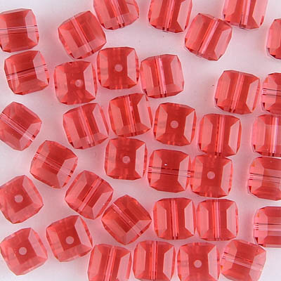 282-160-PA:  6mm Padparadscha Swarovski Crystal Cube (12 pcs) 