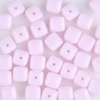 282-160-ROALB:  6mm Rose Alabaster Swarovski Crystal Cube (12 pcs) 