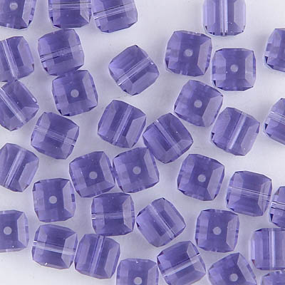 282-160-TNZ:  6mm Tanzanite Swarovski Crystal Cube (12 pcs) 