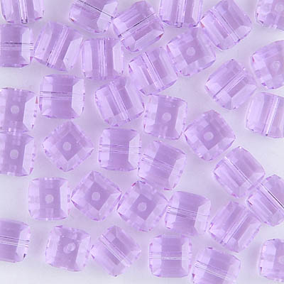 282-160-VI:  6mm Violet Swarovski Crystal Cube (12 pcs) 