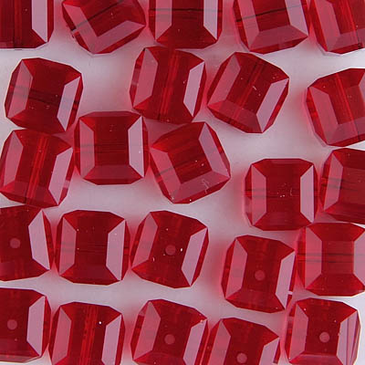 282-180-SI:  8mm Siam Swarovski Crystal Cube (12 pcs) 