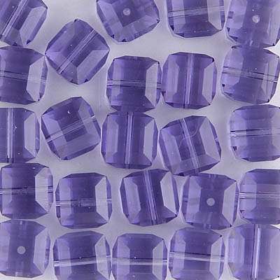 282-180-TNZ:  8mm Tanzanite Swarovski Crystal Cube (12 pcs) 