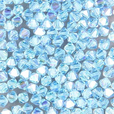 284-006:  5328 4mm bicone  Aquamarine AB (36 pcs) - Discontinued 