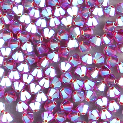284-237:  5328 4mm bicone  Ruby AB 2X (36 pcs) - Discontinued 