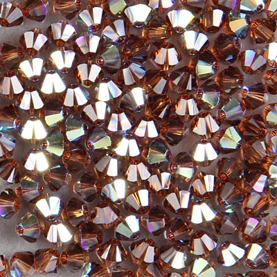 284-261:  5328 4mm bicone  Smoke Topaz AB (36 pcs) - Discontinued 