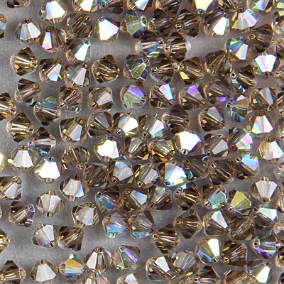 284-266:  5328 4mm bicone  Smoky Quartz AB (36 pcs) - Discontinued 
