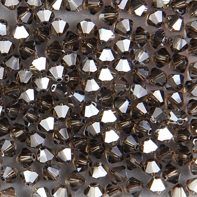 284-268:  5328 4mm bicone  Smoky Quartz Satin (36 pcs) - Discontinued 