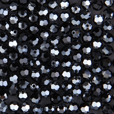 284-636:  5000 4mm fac rnd  Jet Hematite 2X (36 pcs) 