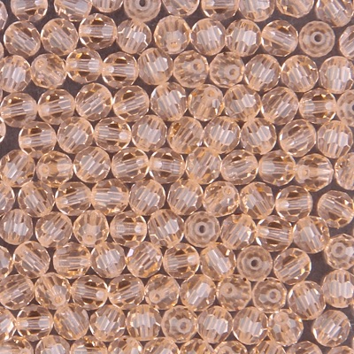 284-670:  5000 4mm fac rnd  Lt Peach (36 pcs) 