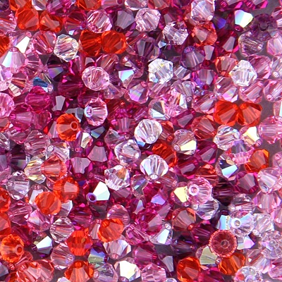 284-MIX-12:  5301 4mm bicone Crystal Watermelon Sunrise Mix (70 pcs) 