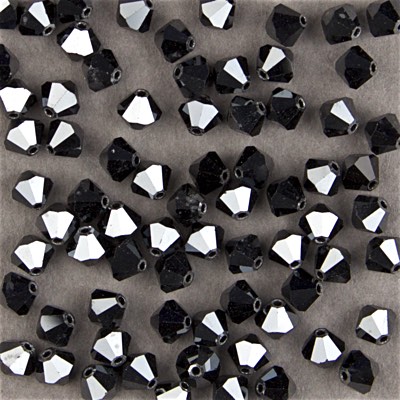 285-135:  5301 5mm bicone Jet Hematite 36 pcs - Discontinued 