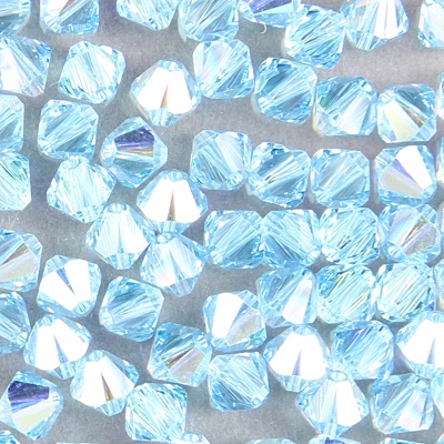 286-006:  5328 6mm bicone  Aquamarine AB (36 pcs) 