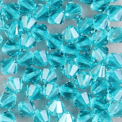 286-025:  5328 6mm bicone  Blue Zircon (36 pcs) 