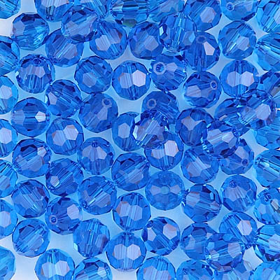 286-535:  5000 6mm fac rnd  Capri Blue (36 pcs) 