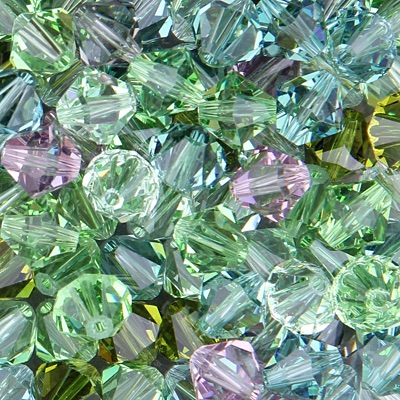288-MIX-05:  5301 8mm bicone Crystal Mossy Glen Mix (72 pcs) 