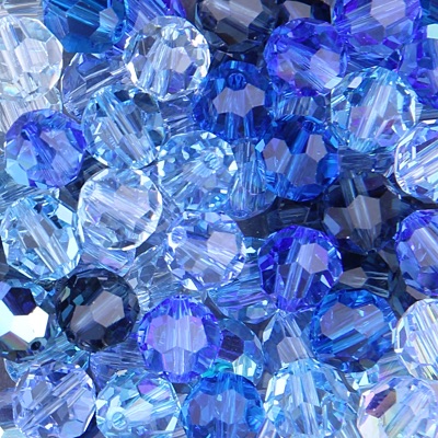 288-RMIX-01:  5301 8mm bicone Crystal Blues Mix (72 pcs)  
