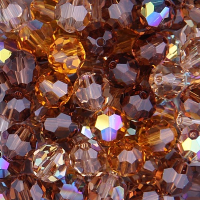 288-RMIX-08:  5301 8mm bicone Crystal Tawny Tones Mix (72 pcs)  