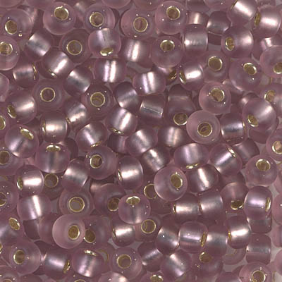 6-12F:  6/0 Matte Silverlined Smoky Amethyst Miyuki Seed Bead 
