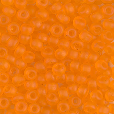 6-138F:  6/0 Matte Transparent Orange Miyuki Seed Bead 