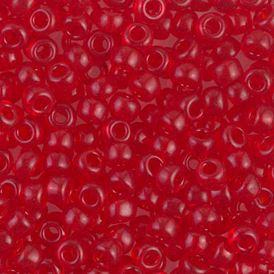 6-140D:  6/0 Transparent Dark Red Orange Miyuki Seed Bead 
