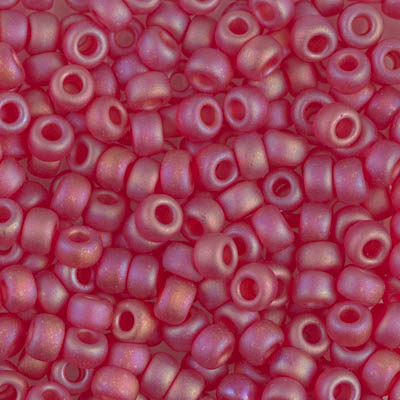 6-141FR:  6/0 Matte Transparent Ruby AB Miyuki Seed Bead 