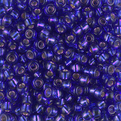 6-1446:  6/0 Dyed Silverlined Red Violet Miyuki Seed Bead 