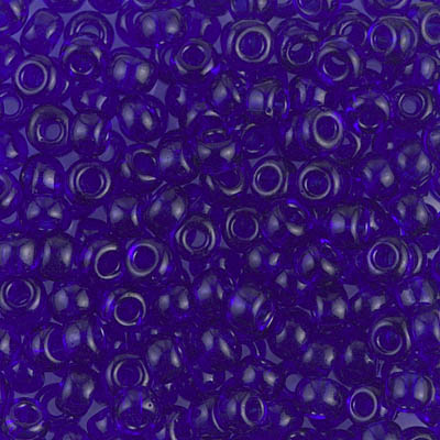 6-151:  6/0 Transparent Cobalt Miyuki Seed Bead 