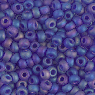 6-151FR:  6/0 Matte Transparent Cobalt AB  Miyuki Seed Bead 