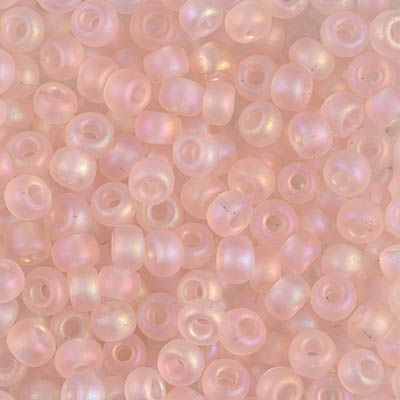 6-155FR:  6/0 Matte Transparent Light Tea Rose AB  Miyuki Seed Bead 