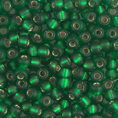 6-16F:  6/0 Matte Silverlined Green  Miyuki Seed Bead 