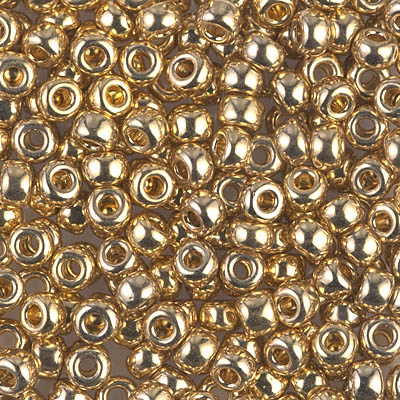 6-193:  6/0 24kt Gold Light Plated Miyuki Seed Bead 