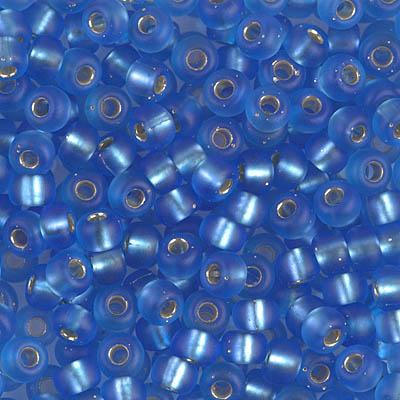 6-19F:  6/0 Matte Silverlined Sapphire Miyuki Seed Bead 