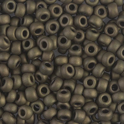 6-2004:  6/0 Matte Metallic Dark Olive  Miyuki Seed Bead 